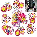GoProver 50pcs Baby Hair Ties for Kids Toddlers Girls Ponytail Holder Head Bands Ropes Colorful Elastic Headband Accessories