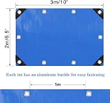 YIJUHOU 2m x 3m Heavy Duty Waterproof Tarpaulin 115 GSM Blue for Furniture view 2