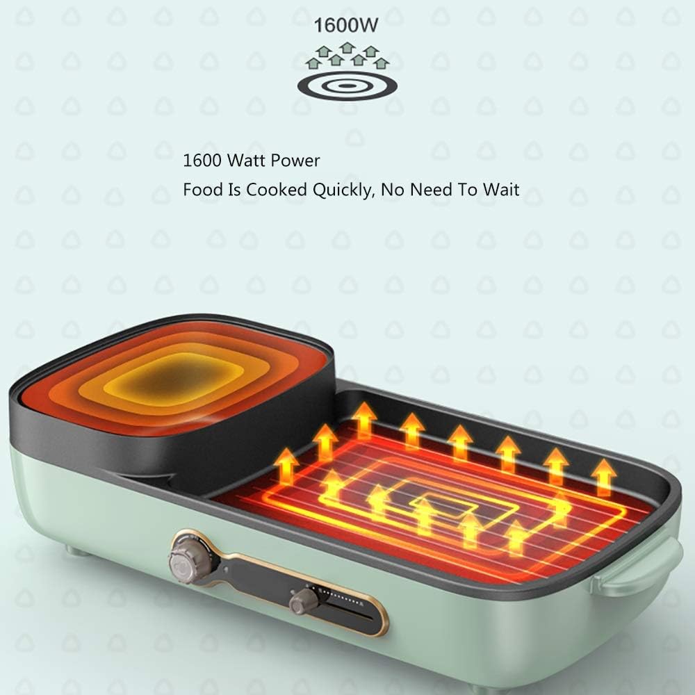 review Nologo W-XS1 The Electric BBQ Grill and Hot Pot,with A Tempered Glass Cover,Transparent and Visible,Stewable and Simmerable,Suitable for Home Kitchen and Outdoor Barbecue,Convenient