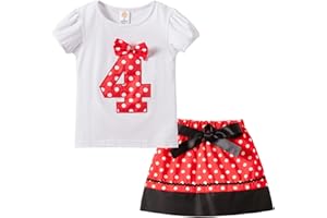 Mud Kingdom Little Girls Birthday Clothes Sets for Gifts