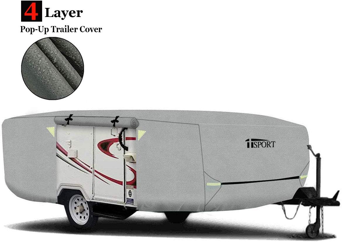 ExtraThick 4 Layers PopUp/Folding Camper Trailer Cover Fits 10'12' Long iiSPORT