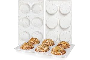 CAKETIME Muffin Top Pan, Silicone Egg Molds for Breakfast Sandwiches 3 Inch Round Egg Baking Pan for Oven English muffins, Whoopie Pies, Corn Bread, Egg bites, Tarts 3 Pack Confetti