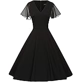 GownTown Women's Retro Style Cocktail Casual Party Swing Dress with Pocket