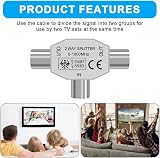 AXFEE 2-Way Digital TV Aerial Splitter 1 Male to 2 Female Shielded view 5