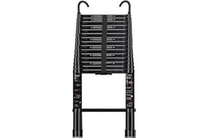 ARCHOM Telescoping Ladder 20 FT - Aluminum Telescopic Ladder with Hooks - Folding Extension Ladders for Home Work Loft Roof Attic RV Ladder with EN131 Certification - 330lbs Max Capacity (Black)