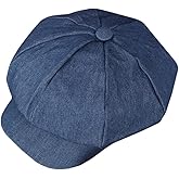 Qunson Women's Vintage Cotton Newsboy Cabbie Hat Cap