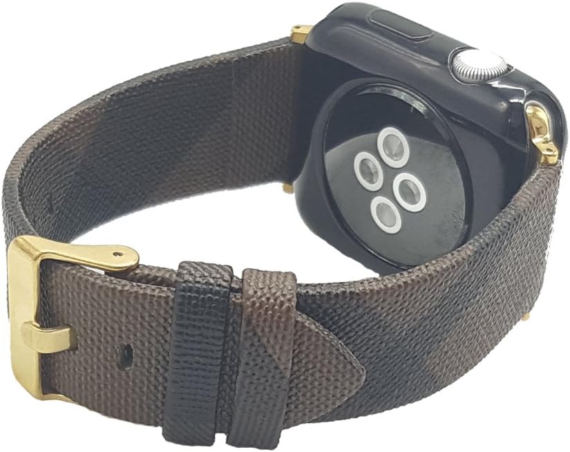 MeShow TCSHOW 44mm 42mm Tartan Plaid Style Replacement Strap Wrist Band Watch Band with Metal Adapter Compatible for Apple Watch Series 4 3 2 1(Not fit for 38mm/40mm Apple Watch)
