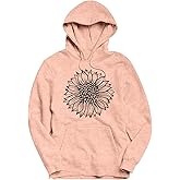 TAOHONG Women Sunflower Hoodies,Trendy Drawstring Sweatshirts with Pockets Long Sleeve Sweaters Pullover Fall Winter Outfits