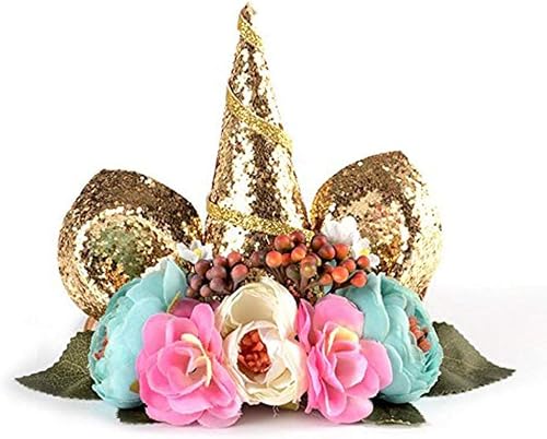 Flower hair band gold unicorn hat cat 