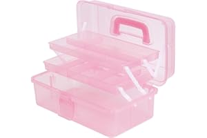 Plastic Storage Bins, Glitter Three-Layer Multipurpose Art & Craft Tool Storage Box Organizer, Medicine Cosmetic Art Supply B