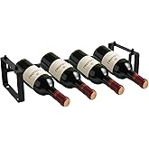HRUSGO Modular Metal Wine Bottle Rack – Stackable Storage Organizer for Countertop, Cabinet, Pantry or Bar - Compact Freestanding Shelf for Small Areas & Home Use (1-Tier)