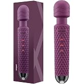 bed geek Handheld Cordless Personal Wand Massager &ndash; Waterproof, USB Rechargeable, 20 Vibration Patterns, 8 Speeds, Memory Feature, Skin-Soft Silicone for Ultimate Relaxation Tool