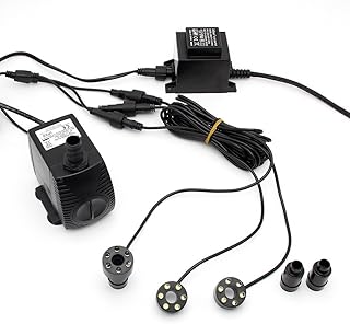 Forever Speed 1500l/h Springbrunnen Pumpe gartenbrunnen mit Beleuchtung 3X Weiß LED Ring Set SP3 für Quellstein