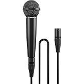 Phenyx Pro Dynamic Vocal Microphone, Cardioid Microphone with 16.4 ft XLR Cable, Mic Clip, Storage Bag, Wired Handheld Mic for Singing, Stage, Studio, Karaoke (PM-25)