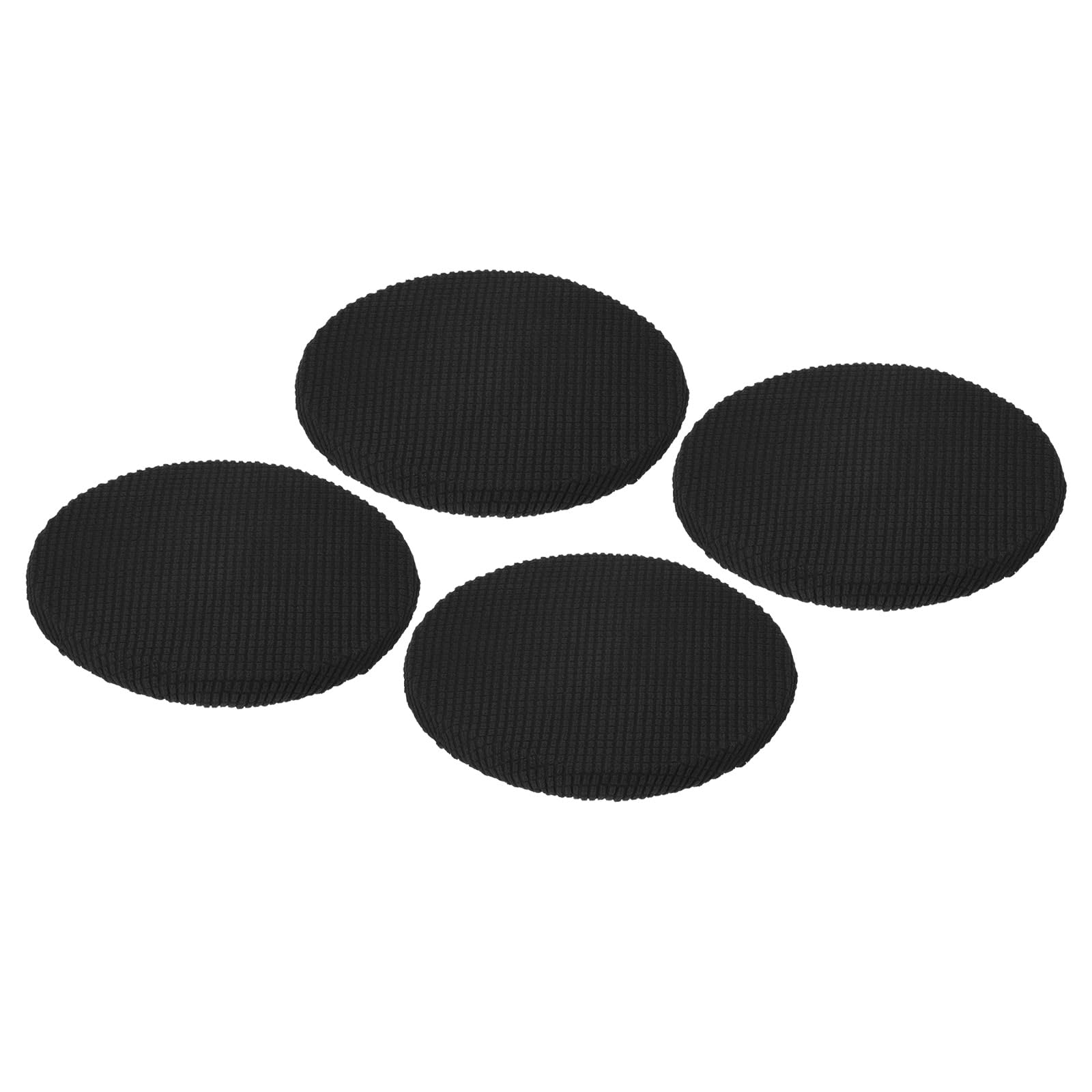 Uxcell Round Bar Stool Covers 4 Pack, Round Chair Covers with Elastic Bands Dia.11-14", Round Seat Cushions for Chairs Stool Slipcovers - Black