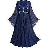 ROSE GAL Plus Size Women Renaissance Costume Victorian Medieval Fairy Bell Sleeves Irish Halloween Cosplay Dress