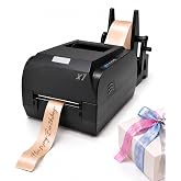 QYNAVO Satin Ribbon Printing Machine with Holder,200 Dpi Ribbon Printer Machine Stain Ribbon Label Printer 150mm/S Supports 50+ Languages, DIY Decorative Ribbon（Single Row）