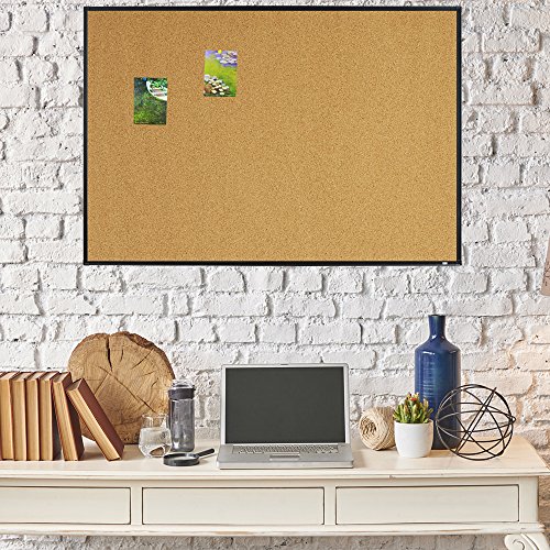 Lockways Bulletin Cork Board, 3 x 2 Notice Board, 36 x 24 Inch Corkboard Ultra-Slim Black Aluminium Frame U12118782609 - Thumbnail 4