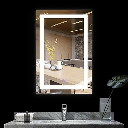 Infinite Reflections LED Bathroom Makeup Vanity Mirror with Lights-Wall Mounted Backlit Mirror, Bathroom Lighted Mirror- 18 x 24 Inch