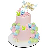 WinnerWhy 36 Pcs Axolotl Birthday Decorations Axolotl Cake Toppers Happy Birthday Party Supplies Hexagonal Dinosaur Decorations