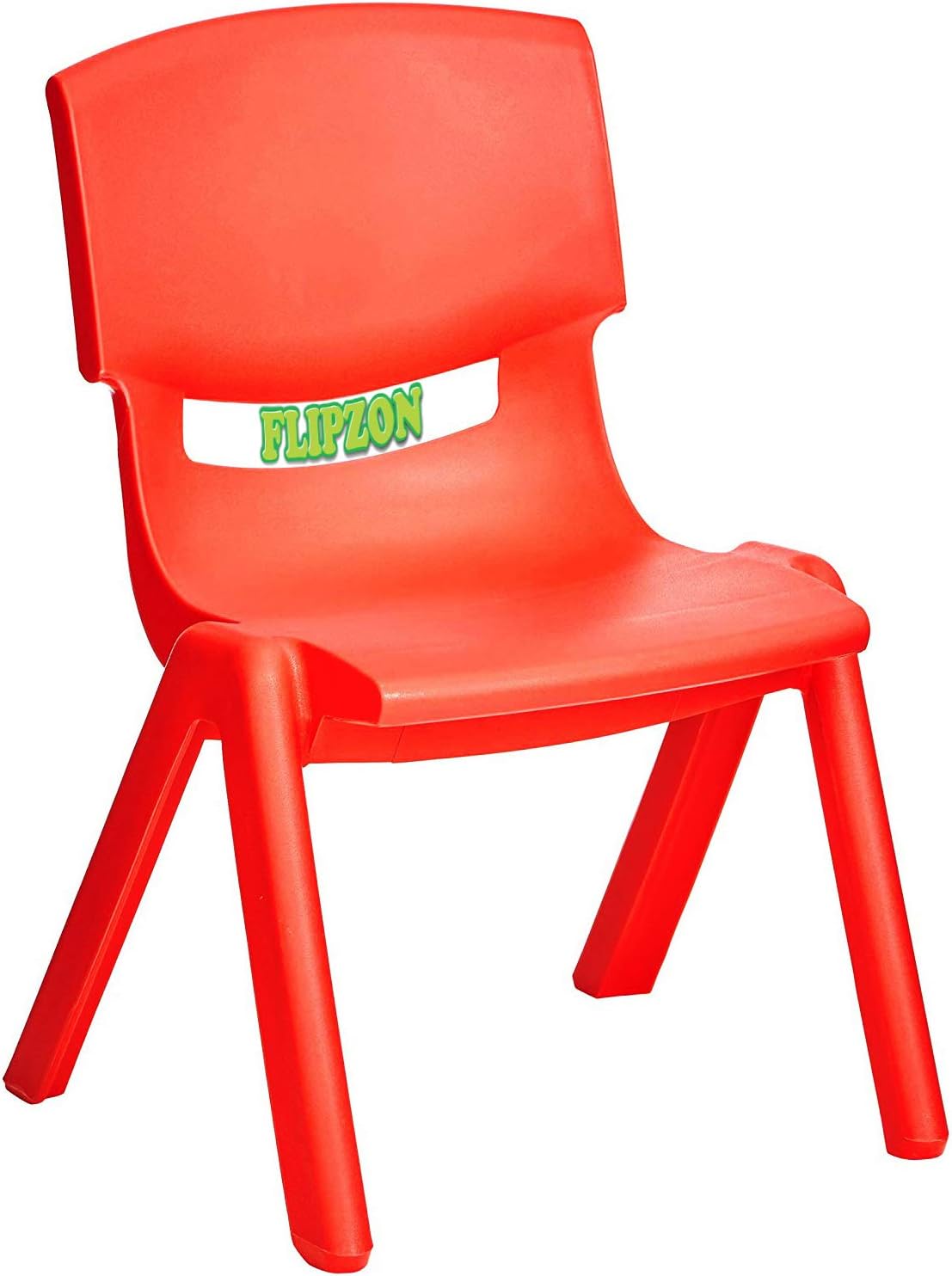 Flipzon Strong and Durable Plastic Stackable School Baby Chair (Red)
