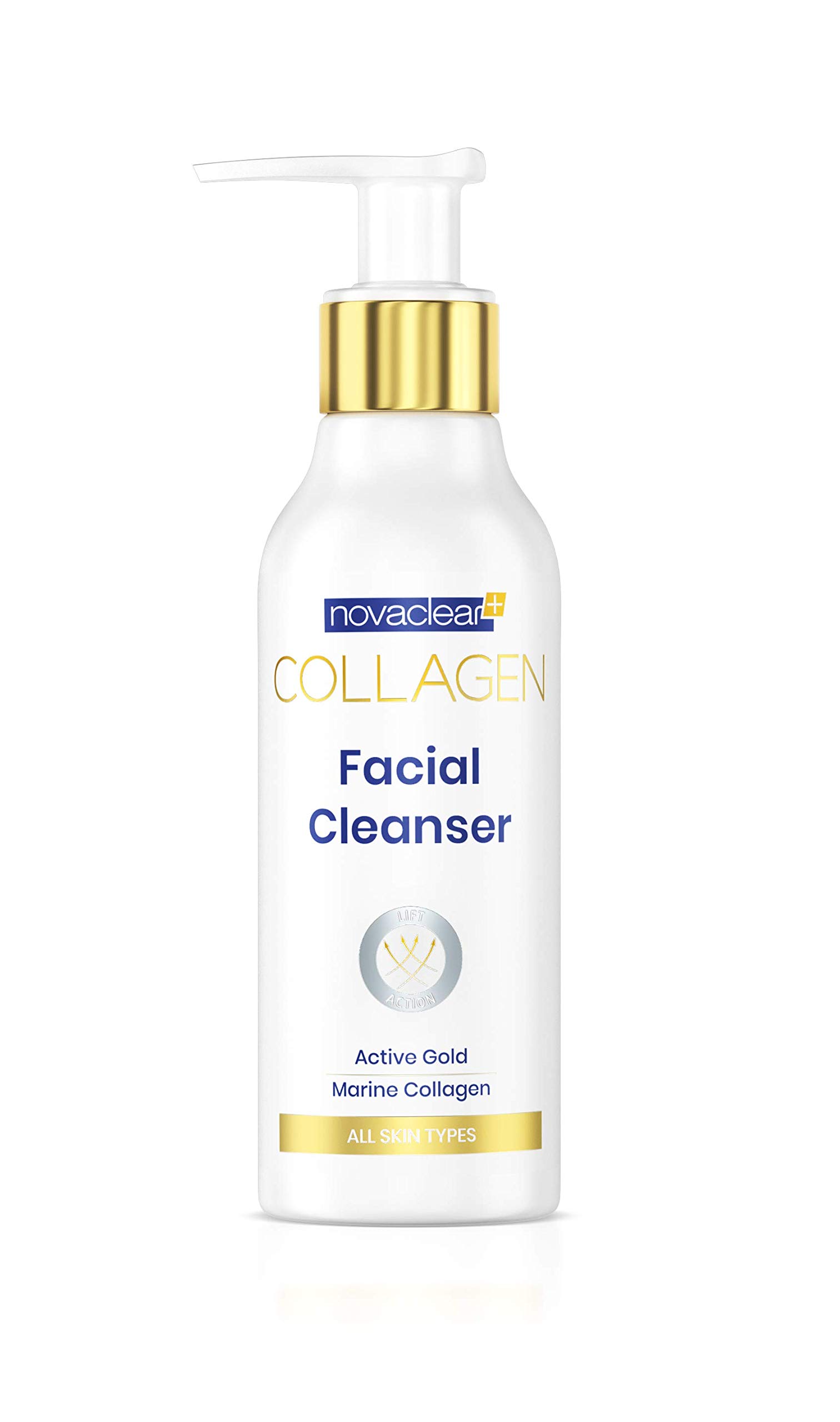 Novaclear Collagen Facial Cleanser – Anti-Aging Face Wash with Gold, Marine Collagen, Caviar Extract, Panthenol & Niacinamide – Gently Cleanses & Firms Skin – For All Skin Types – 150 ML