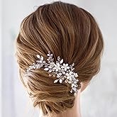Asooll Bridal Hair Comb Silver Wedding Hair Pieces Pearl Flower Hair Accessories for Women