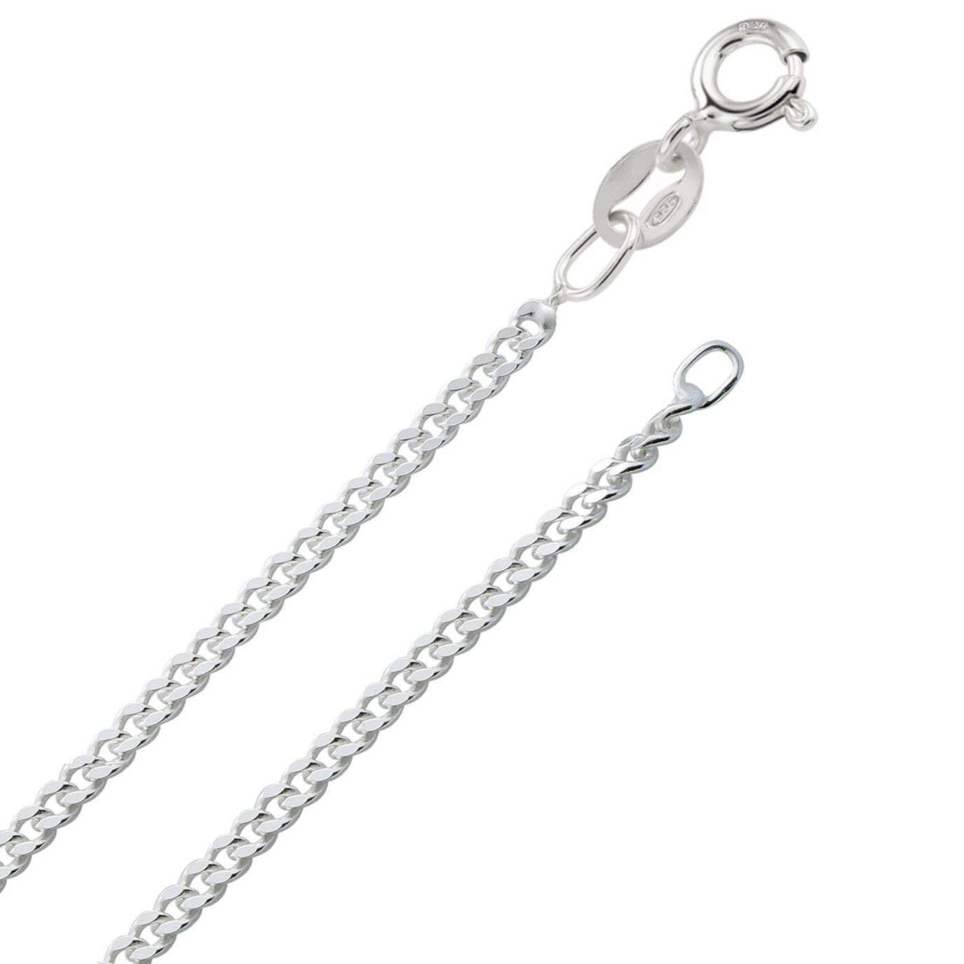 Designer Inspirations Boutique 20" Inch Sterling Silver 2.1 mm Thick Curb Chain Necklace for Women Men Unisex - Ideal for Pendants - Weight: 6.3 Grams