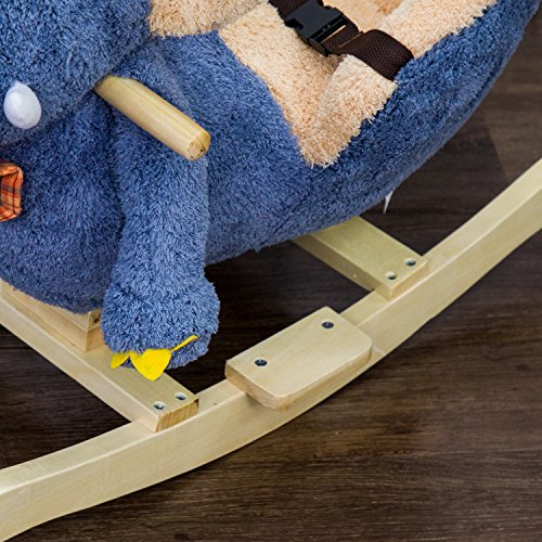 Peach Tree Baby Elephant Rockers Kids Toy Plush Rocking Horse Ride On Pony Riding Rocker with Sound Girls, Grey