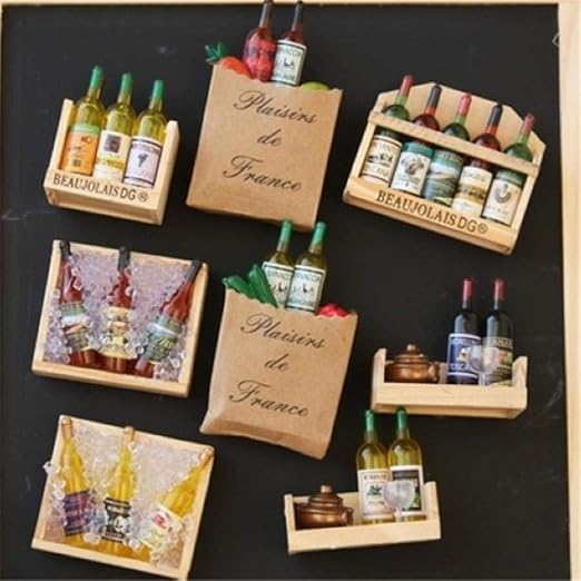 PINGS 5 Unids/Set Creativo Estilo Francés Botella de Vino Tinto ...