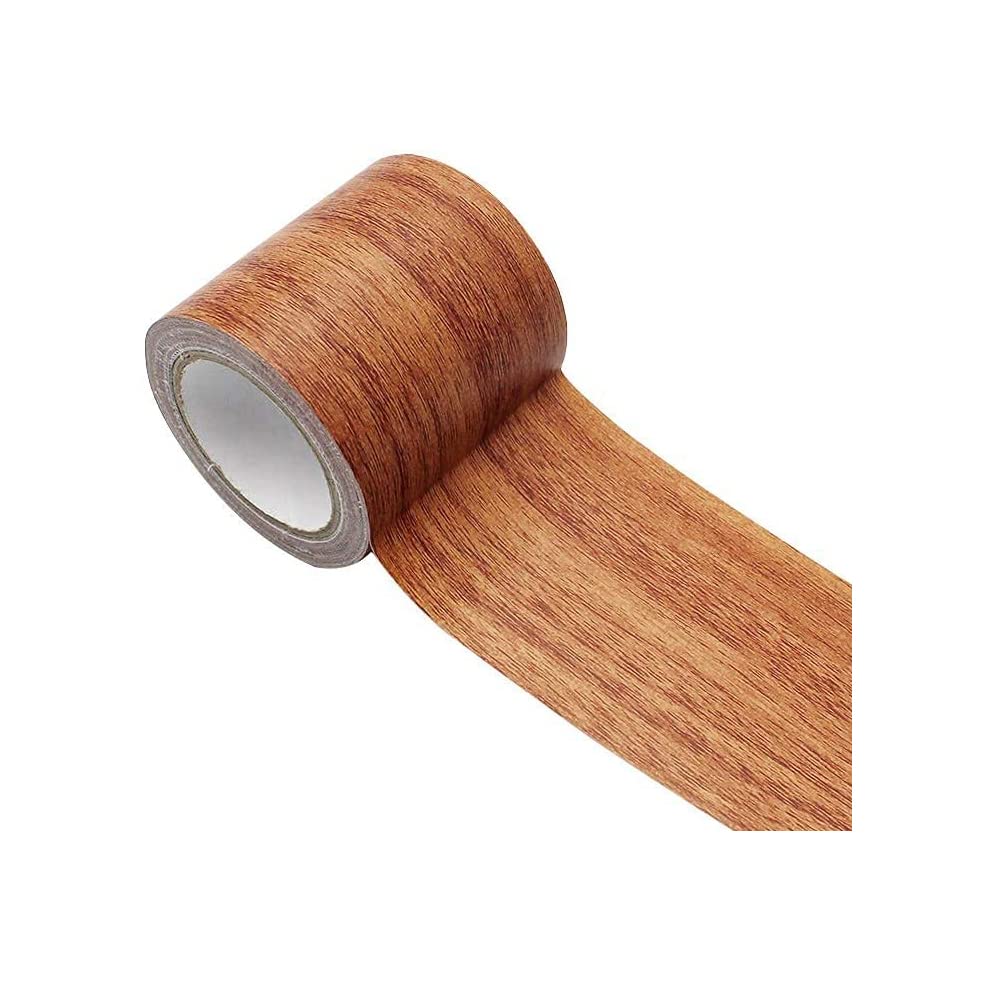 Woodgrain Duct Tape,5.7cmx4.57m Wood Effect Tape Waterproof Imitation Wood Tape for Laminate Floor Scratch Repair Brown