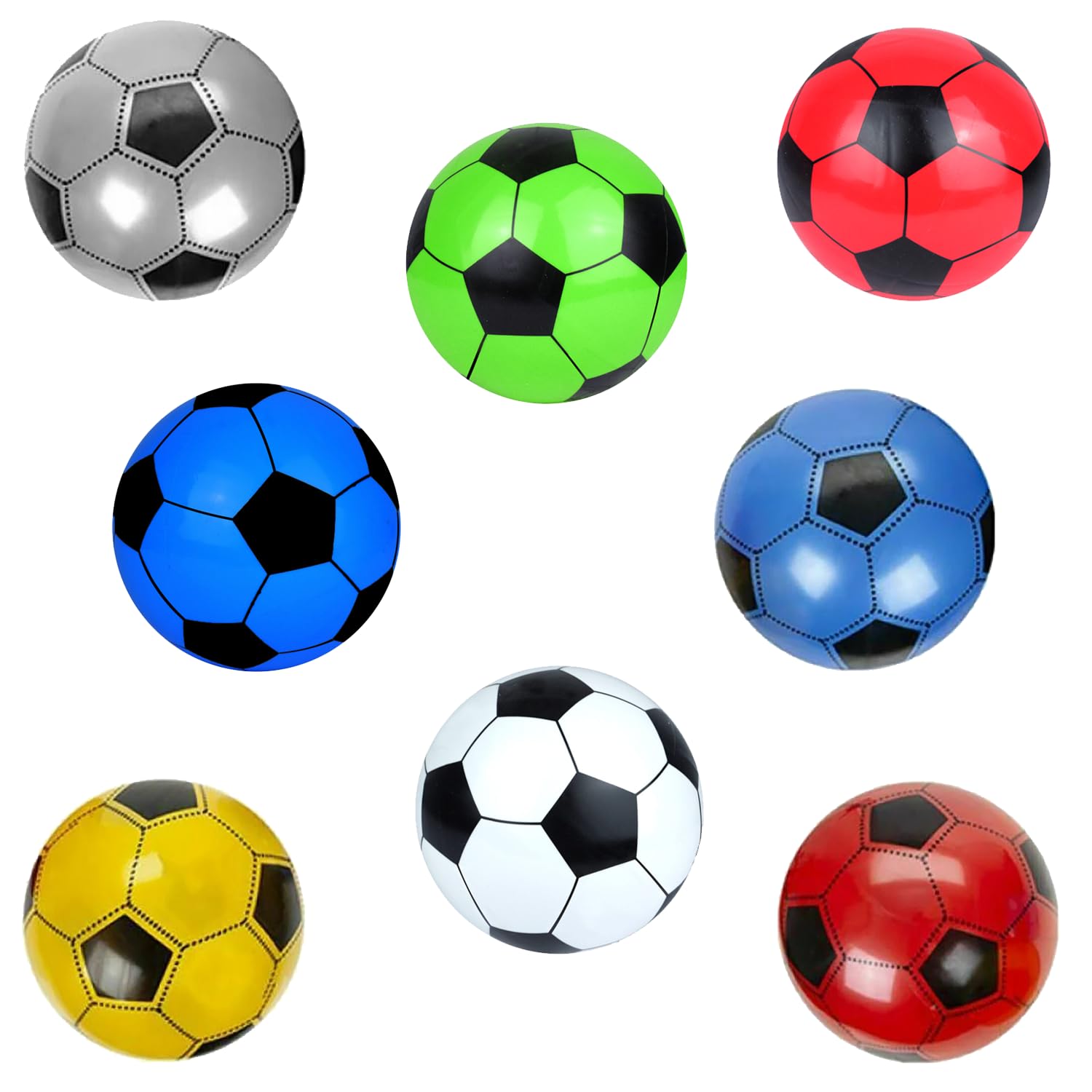 D.A.Y. Republic Kids Soft Lightweight Football - Size 5, PVC Panel, Ideal for Indoors & Outdoors, Beach and Garden (8pk 8" PVC Football)