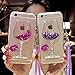 Black Lemon Cute Case for iPhone 7 Plus, Liquid Glitter Case for 8 Plus , Goblet Wine Glass Liquid Quicksand Flowing Floating Bling Glitter Sexy Makeup Case for Girls with Neck Lanyard (Rose)