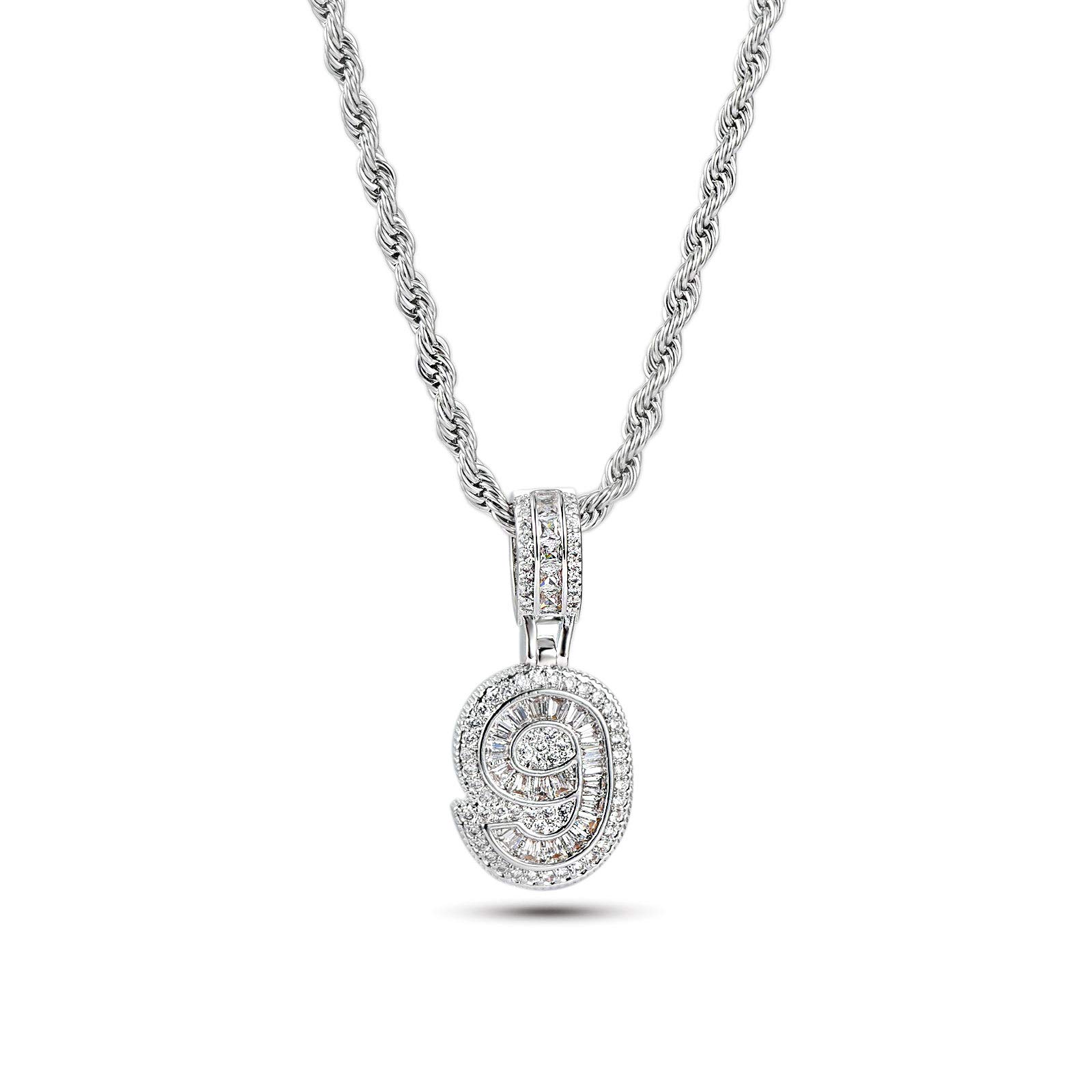 SBI Jewelry Number 9 Lucky Necklace for Women Crystal Clear CZ Sparkling Silver Love Cubic Zirconia Birthday Family Anniversary Christmas