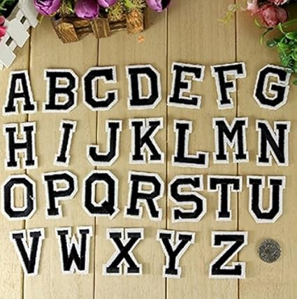 Chakil 26 STK Stoff Buchstaben Aufkleber Stoff Paletla Stoff Zubehör Aufnäher Kleidung DIY Kleidung Aufnäher Taschen Zubehör 