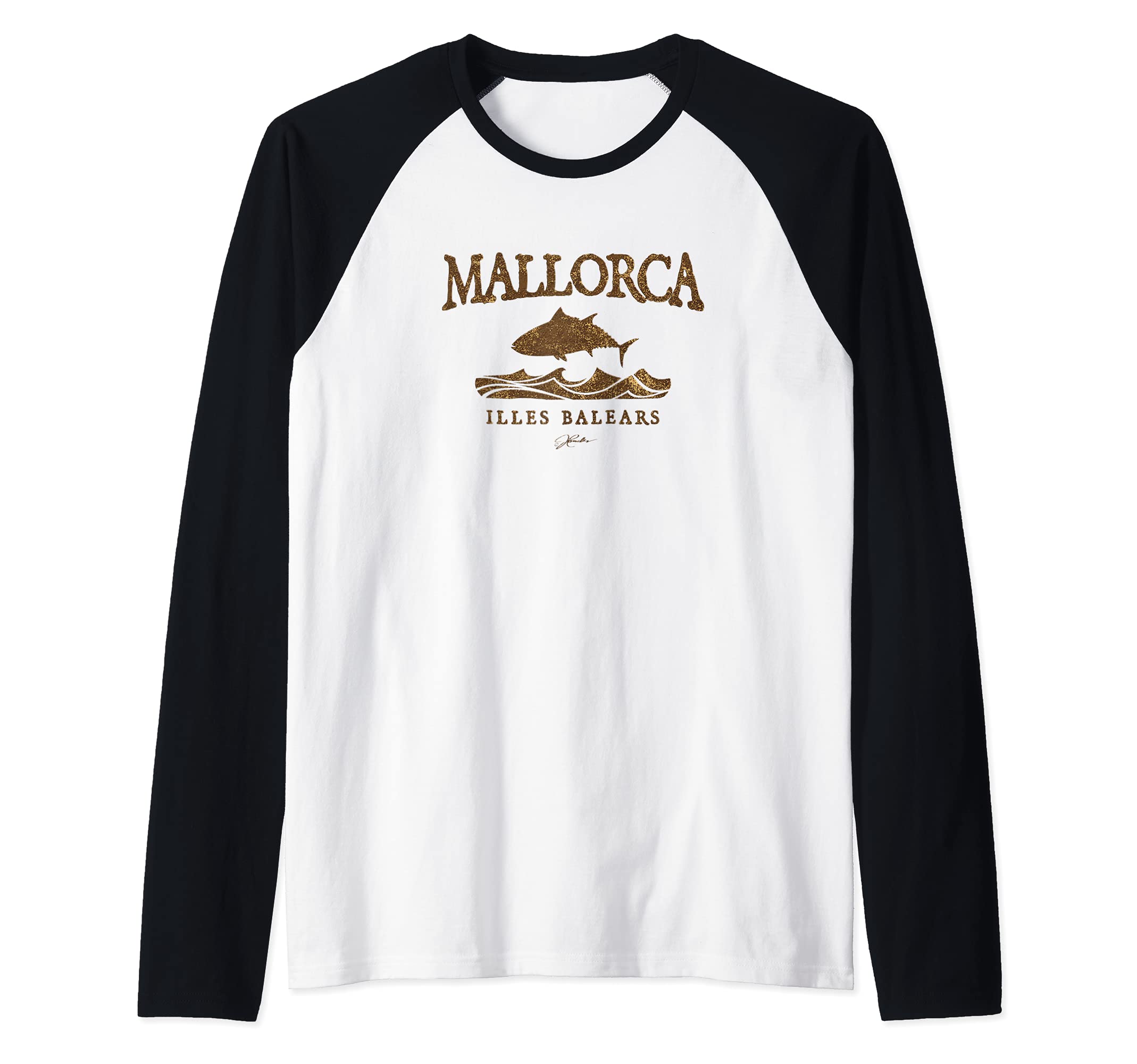JCombs: Mallorca, Balearic Islands, Spain, Bluefin Tuna Raglan Baseball Tee