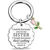 OEHEDOU Valentines Day Gift For Sister Funny Sister Gifts For Sisters Birthday Gifts From Sisters Birthday Item For Sibling From Sibling Big Siblings Gift For Girls Siblings Keychain