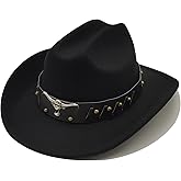Willheoy Kids Cowboy Hat for Girls Boys Western Cowgirl Hat with Buckle Belt Unisex Wide Brim Fedora Hat Dress Up Costume