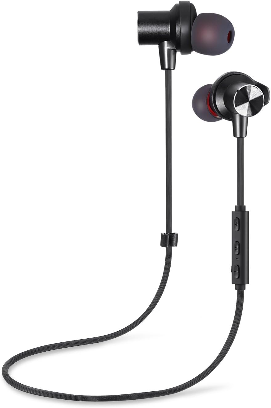 Bluetooth Headphones Heiner Wireless Earbuds with Mic Sport Stereo Headset Noise Cancelling Neckband Sweatproof Earphones.Bluetooth Earphones with Mic Wireless - Compatible with Leading Smartphones
