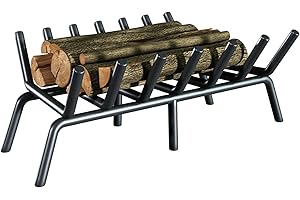 jkxoo 21-Inch Fireplace Grate, Heavy Duty 7-Bar Log Rack Holder Made of Solid Round Steel for Indoor/Outdoor Fire Pits, Wood Stoves & Kindling Tools