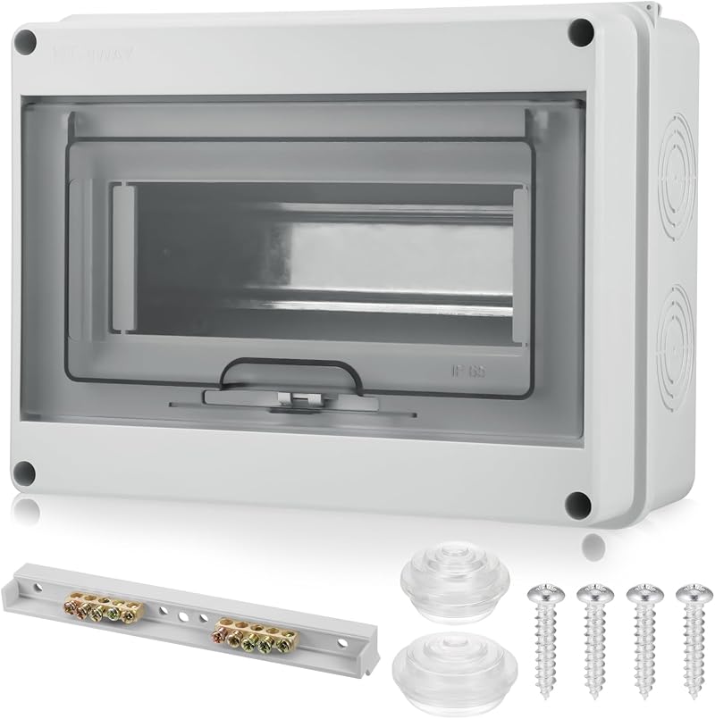 JIZZU HT-5 Way Circuit Breaker Box IP65 Waterproof DIN Rail Enclosure