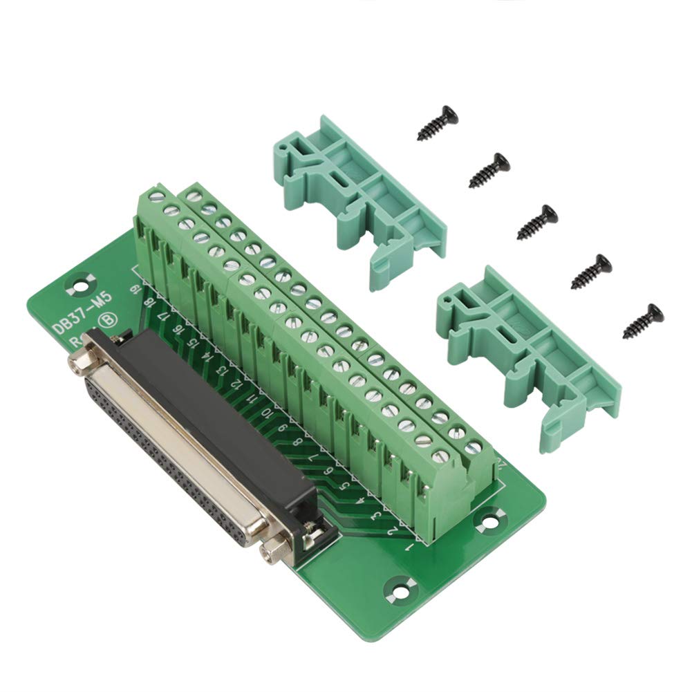 Terminal Breakout Block Male/Female Header Breakout Board Terminal Block Connector DSUB DB37 DIN Rail Mount Interface Module Terminal Block Connector Bracket(Female Header Breakout Board) Terminals
