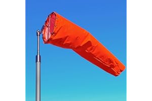Orange Airport Windsock, Heavy Duty for Aviation and Industrial Use (10"x36")