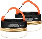 flintronic Camping Lantern 2 Pack USB Rechargeable 1800mAh Magnetic Base LED