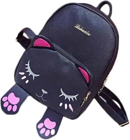 Wanjis Peerless Neuf Cuir Dessin Animé Mignon Sac à Dos Chat