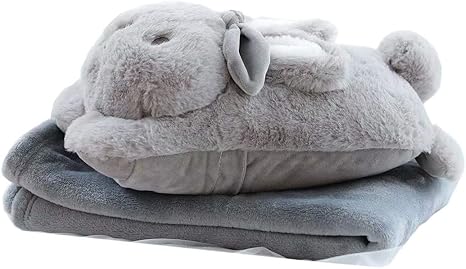 Amazon Moecat 抱き枕 毛布付き 暖かい手 3in1 湯たんぽ入れ 夏冬両用 かわいい うさぎ プレゼント グレー ひざ掛け付き 抱き枕 オンライン通販