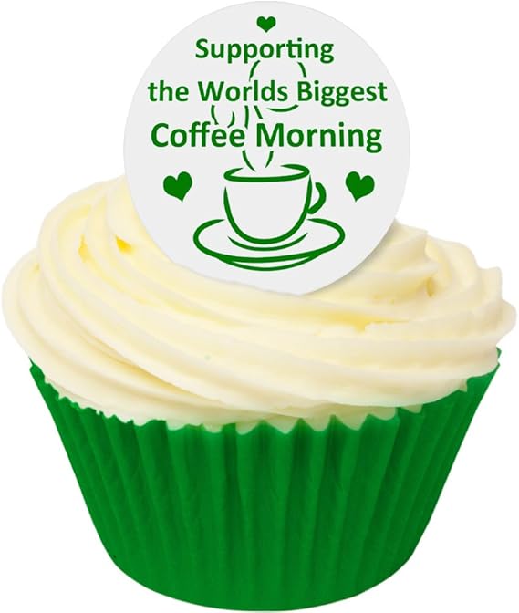 Pack of 12 MacMillan Coffee Morning Edible Wafer Decorations (10p