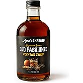 Aged and Charred Old Fashioned Mix Syrup for 32 Cocktails - Handcrafted Old Fashion Mix with Bitters, Orange, Cherry, Cinnamon - Easy to Mix with Bourbon or Whiskey