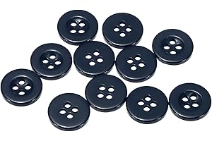 HARFINGTON 10pcs 20L Sewing Buttons 1/2"(12.5mm) Resin Round Flat 4-Hole Craft Replacement Buttons for Coats Sewing Clothing and DIY, Navy Blue