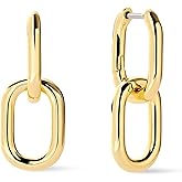 Ana Luisa Ash Double Hoop Earrings for Women - 14K Gold Plated, Silver & Two-Tone Drop Dangle Hoop Earring - Trendy Paperclip Link Huggie Hoop - Hypoallergenic, Water-Resistant & Tarnish-Free Jewelry